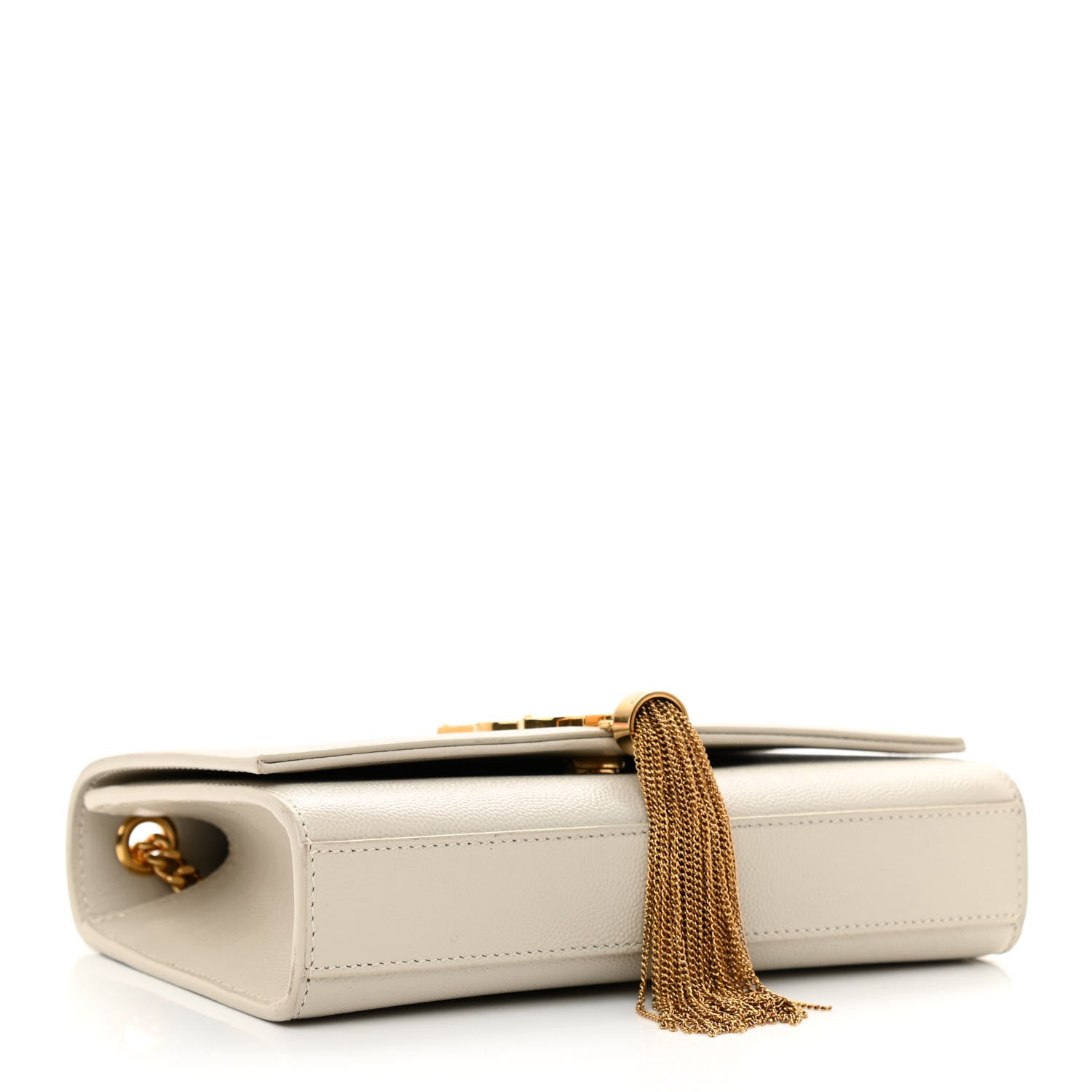 Saint Laurent Grain De Poudre Small Classic Monogram Kate Tassel Satchel Crema Soft 4 of 8