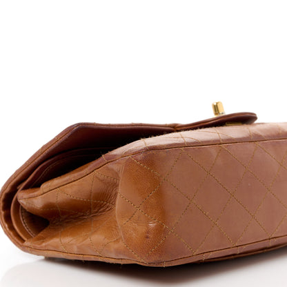 Chanel Lambskin Quilted Medium Double Flap Brown 10 of 20