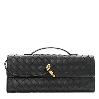 Bottega Veneta Nappa Intrecciato Long Andiamo Top Handle Clutch Black 1 of 9