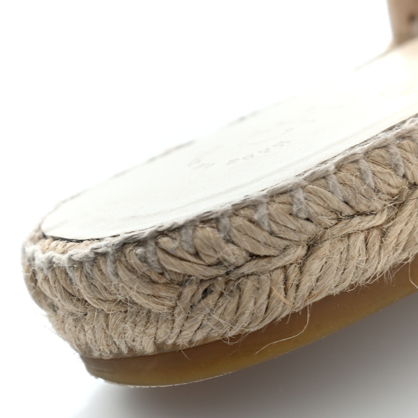 Mesh Grosgrain CC Espadrilles Mule 36 Beige Black