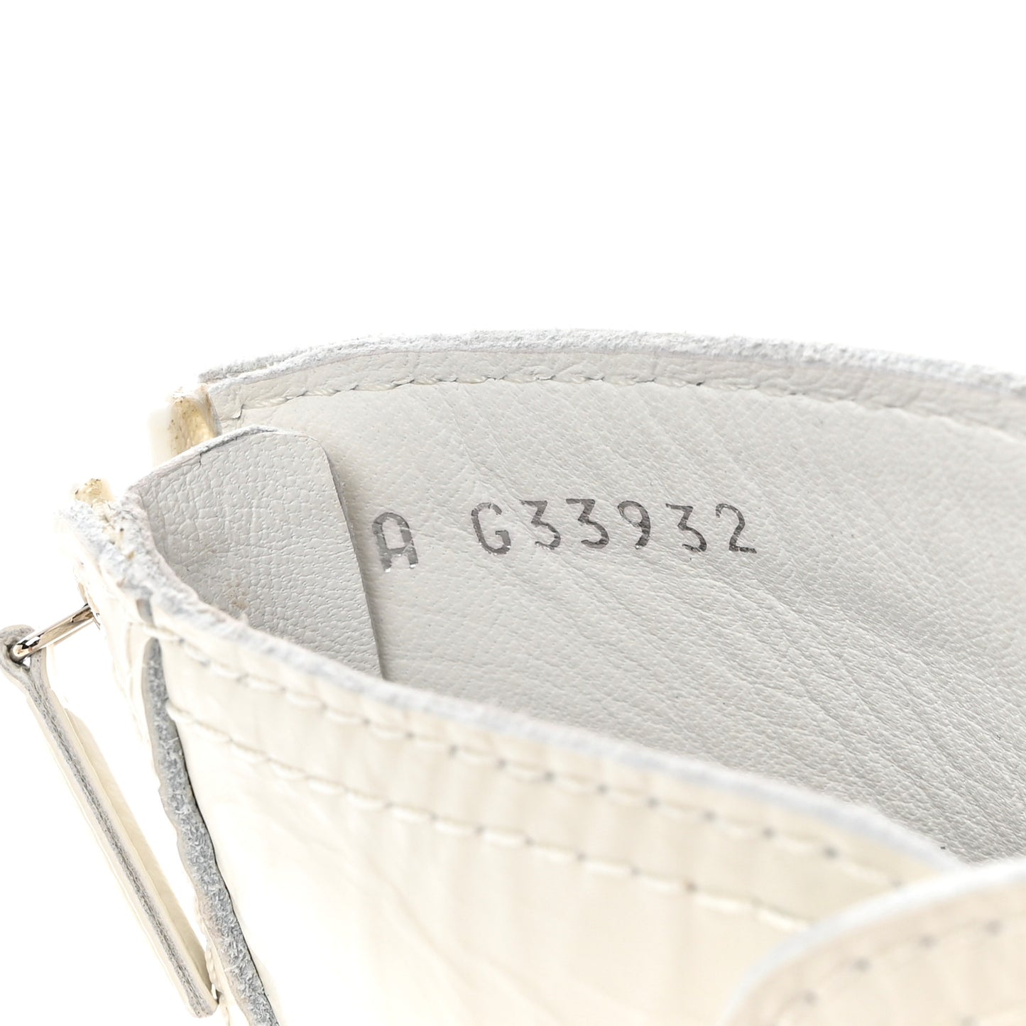 Crackled Calfskin Pearl Chain CC Short Boots 36 White