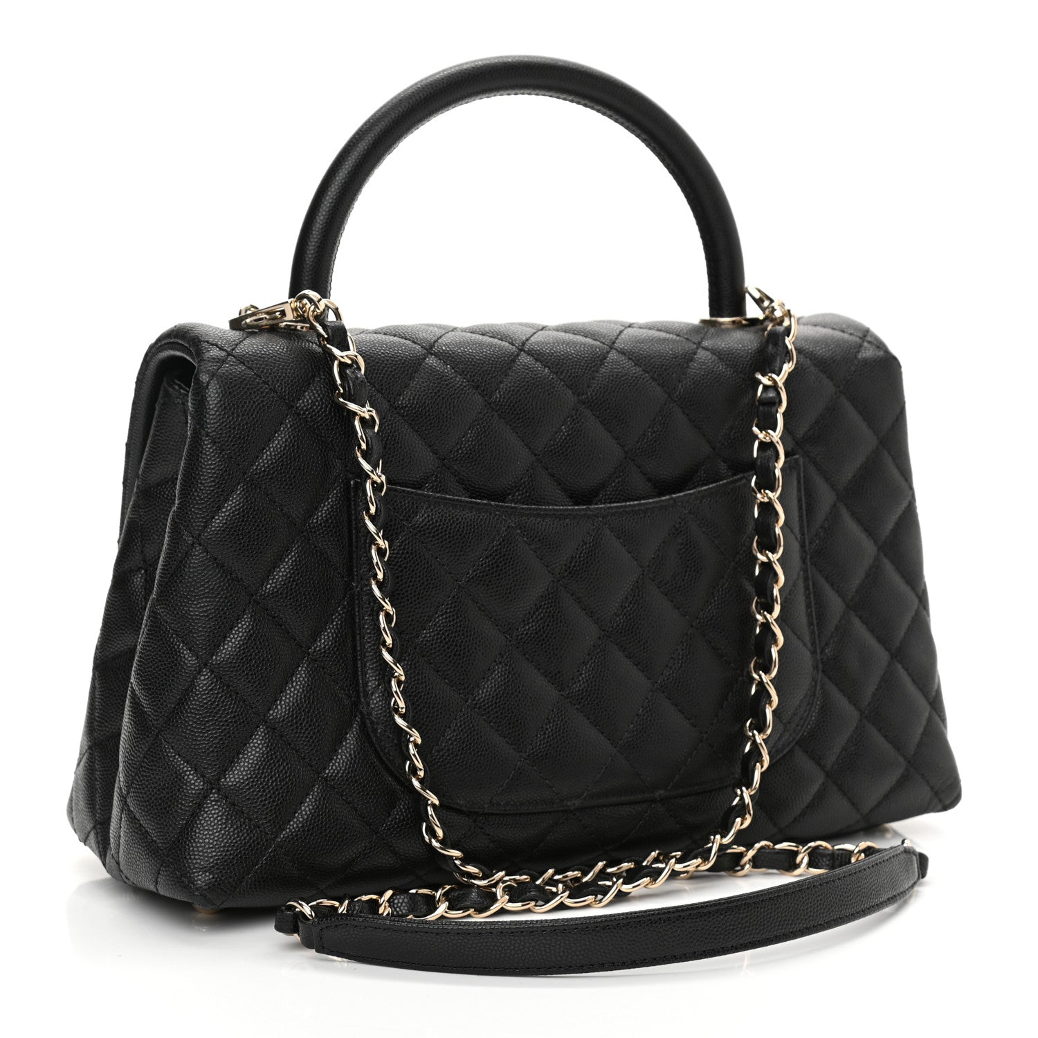 Chanel Caviar Quilted Small Coco Handle Flap Black 3 of 9