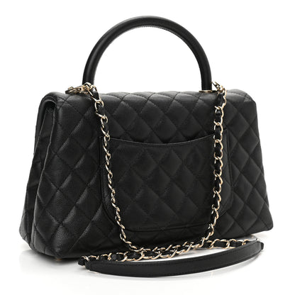 Chanel Caviar Quilted Small Coco Handle Flap Black 3 of 9
