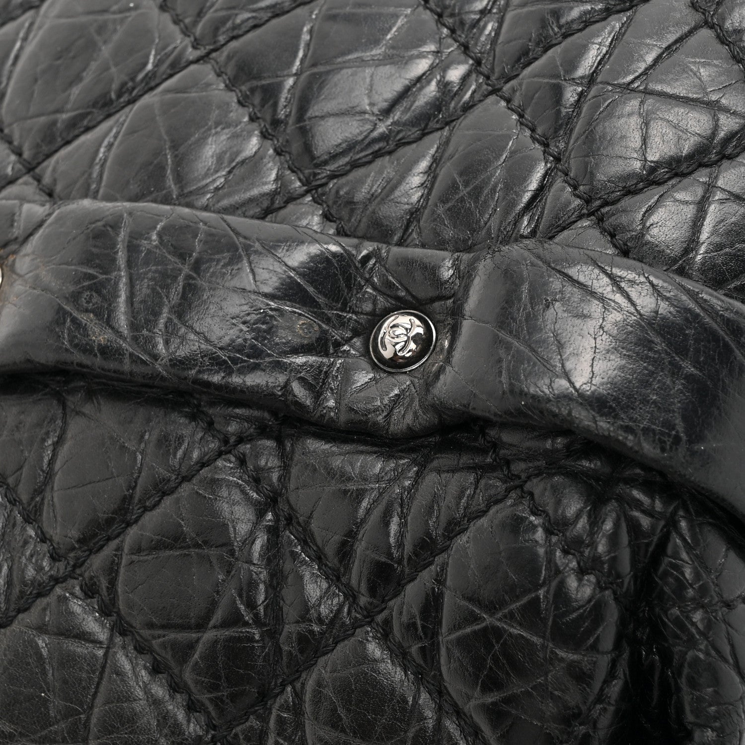 Chanel Aged Calfskin Vintage Ligne Lady Braid Tote Black 11 of 14