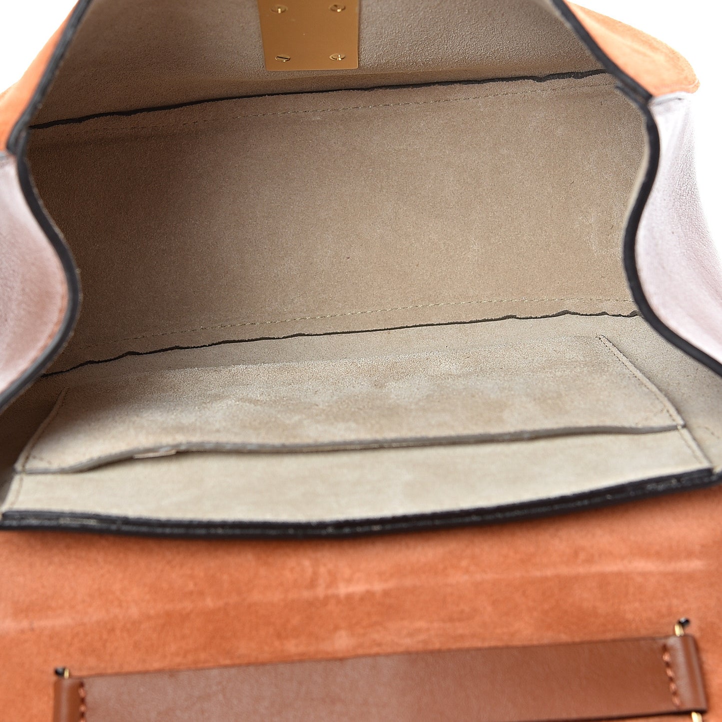 Suede Smooth Calfskin Drew Shoulder Bag Classic Tobacco