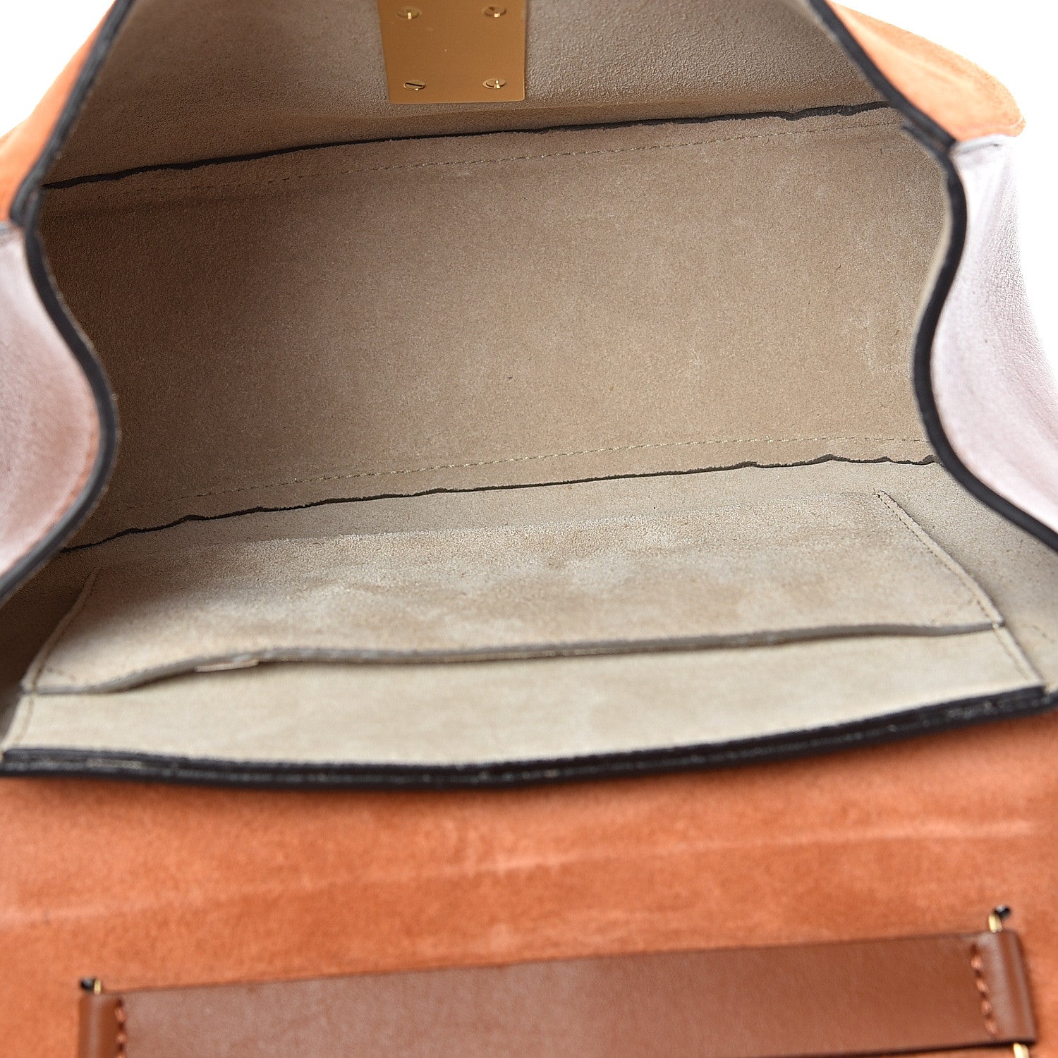 Chloe Suede Smooth Calfskin Drew Shoulder Bag Classic Tobacco 4 of 12