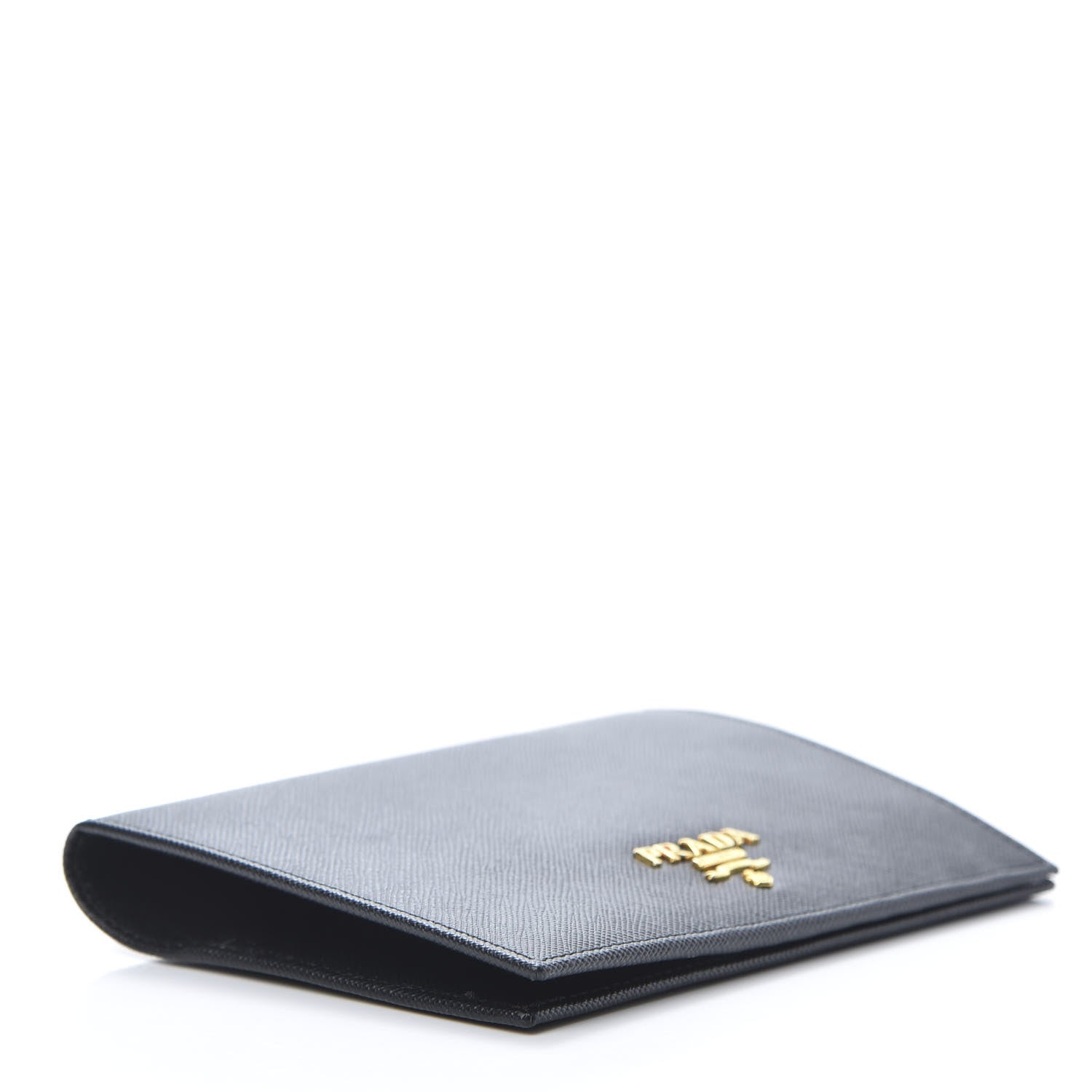 Prada Saffiano Metal Flap Passport Holder Black 4 of 9