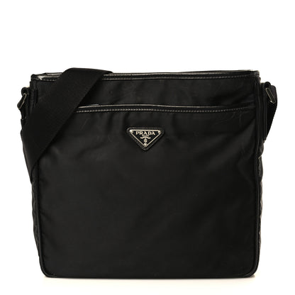 Prada Nylon Flat Messenger Bag Black 1 of 9