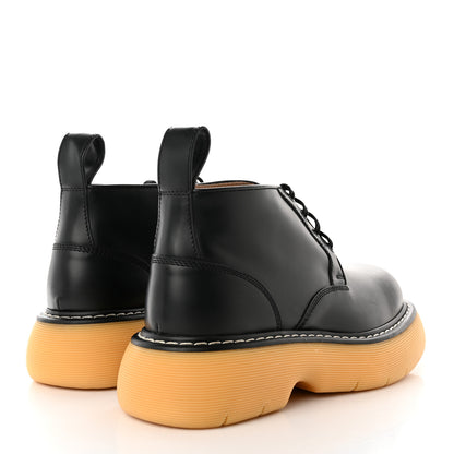 Bottega Veneta Calfskin The Swell Lace Up Ankle Boots 41 Black Natural Rubber 4 of 9