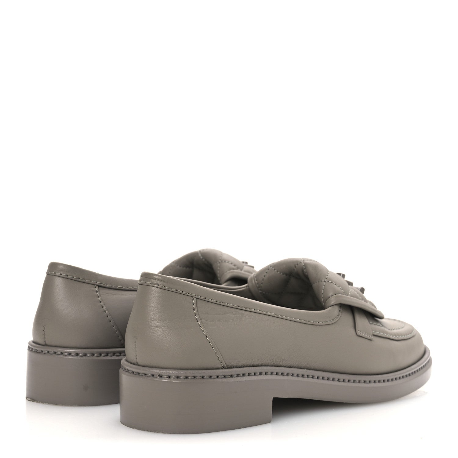 Chanel Lambskin Quilted CC Turnlock Loafers 39 Grey 5 of 11