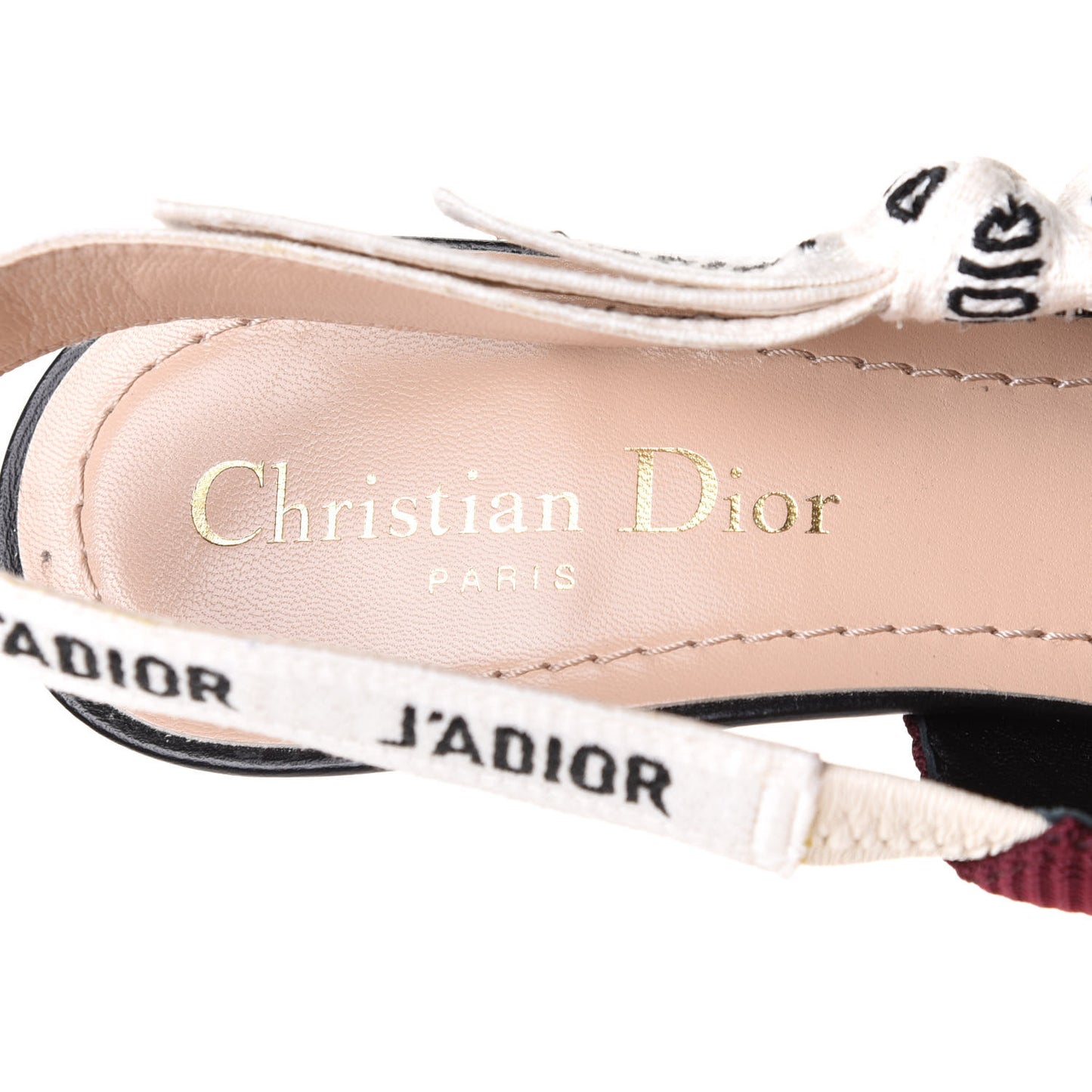 Technical Canvas Ribbon J Adior Slingback 65mm Pumps 35.5 Rouge Black