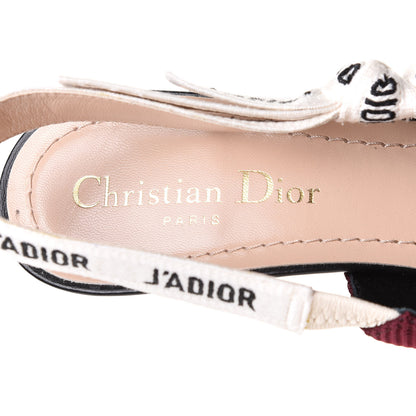 Christian Dior Technical Canvas Ribbon J Adior Slingback 65mm Pumps 35.5 Rouge Black 8 of 11