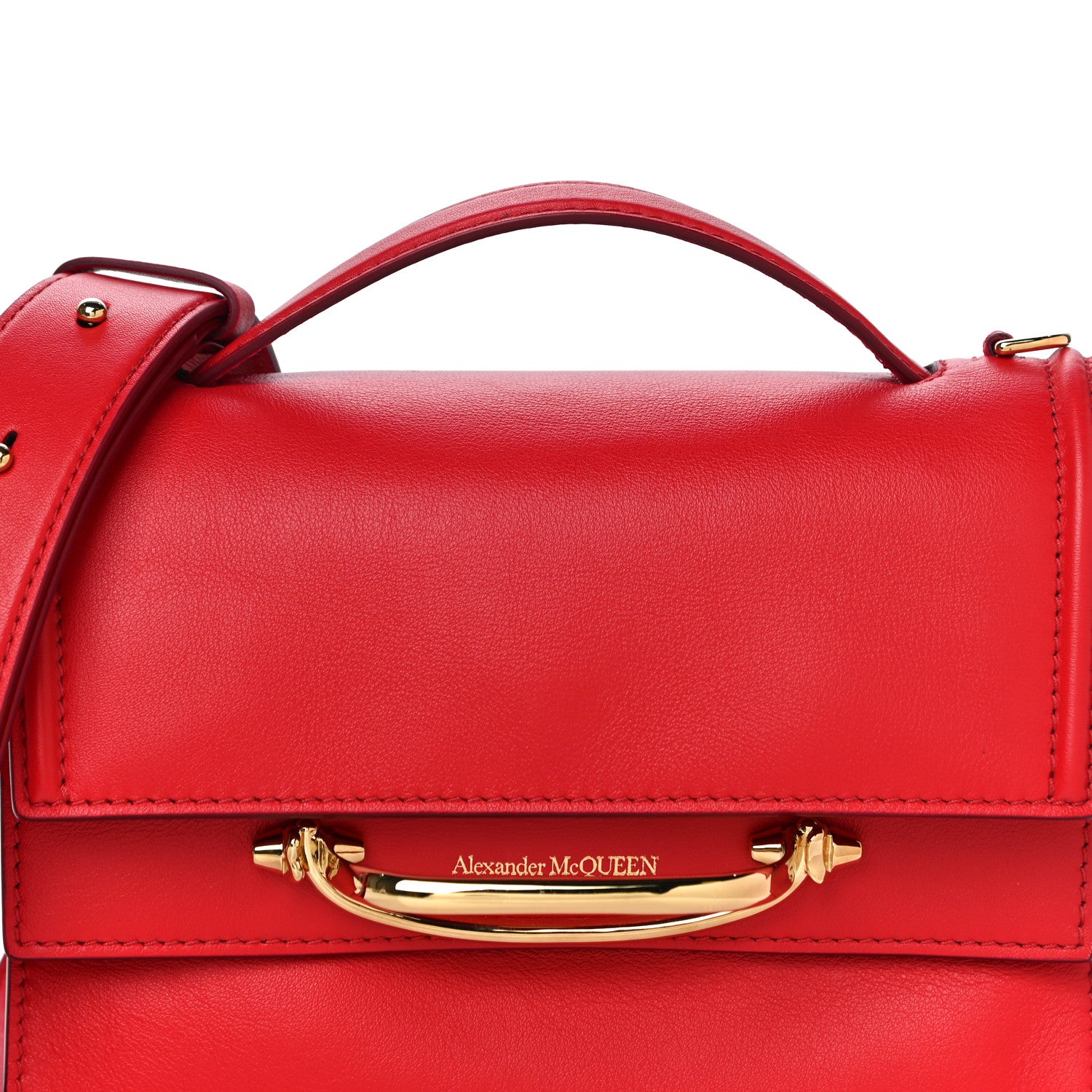 Alexander McQueen Calfskin The Small Story Bag Red 6 of 8