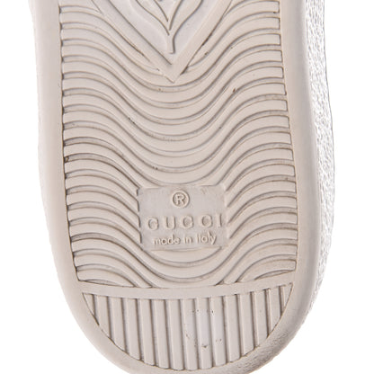 Gucci Miro Soft Calfskin Laminated Ayers Web Bee Embroidered Mens Ace Sneakers 7 White Red Flame Green 6 of 8
