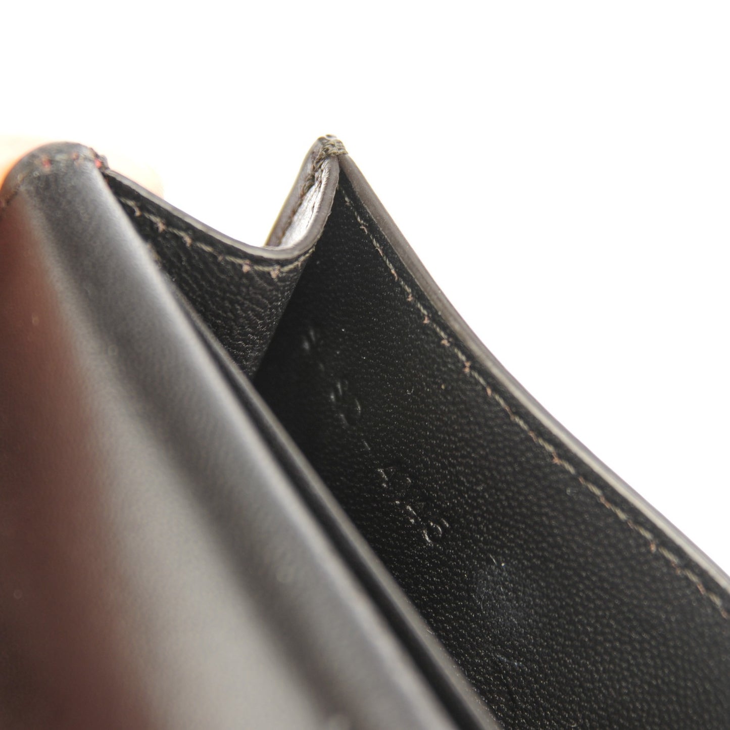 Smooth Calfskin Pocket Card Holder Dark Rust