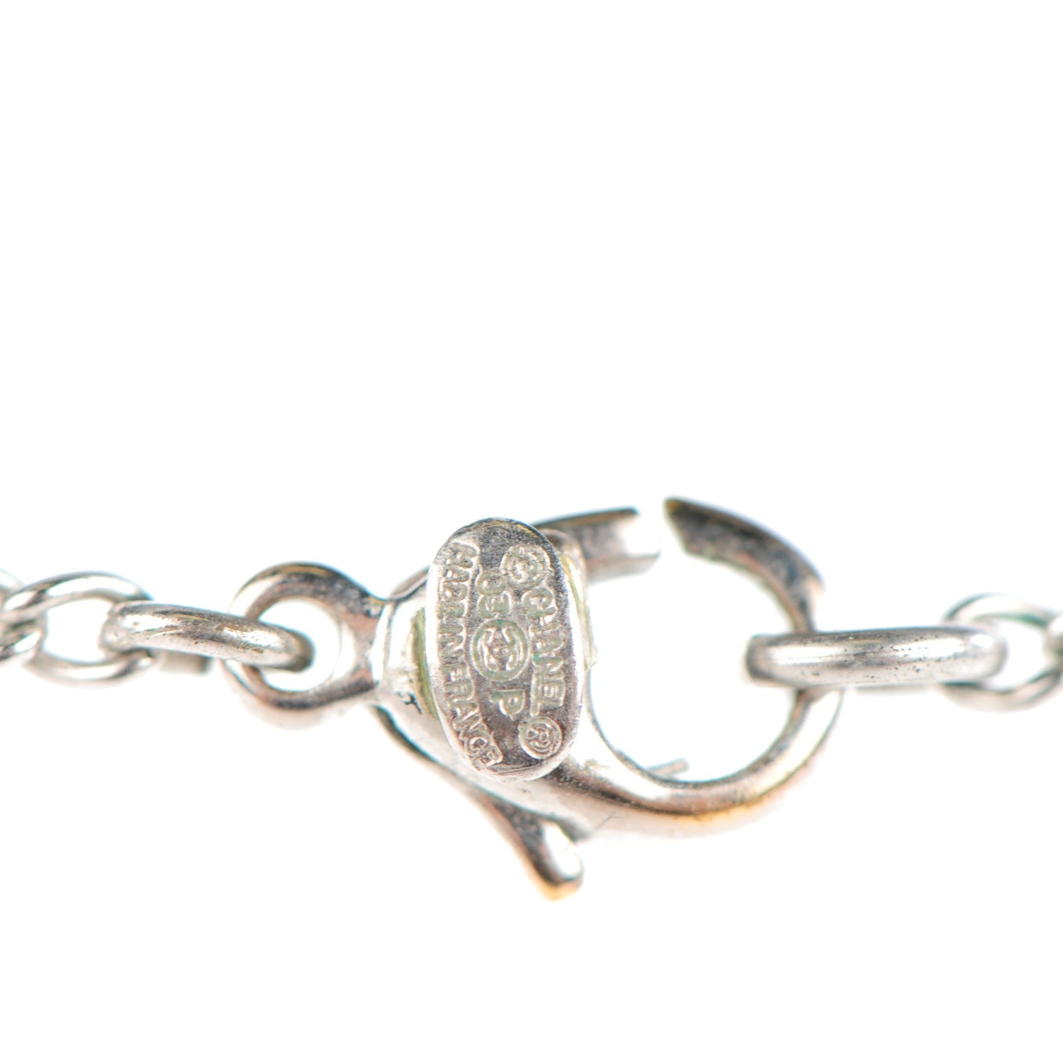 Chanel Perforated CC Pendant Necklace Silver 3 of 3