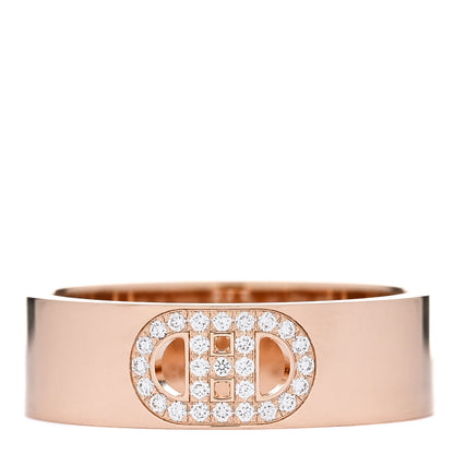 Hermes 18K Rose Gold Diamond PM H D'Ancre Ring 51 5.75 1 of 5