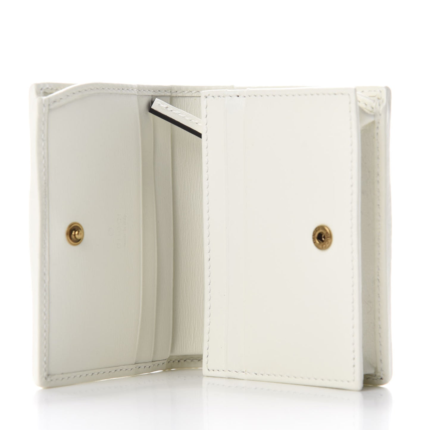 Calfskin Web Trapuntata GG Card Case Wallet Off White