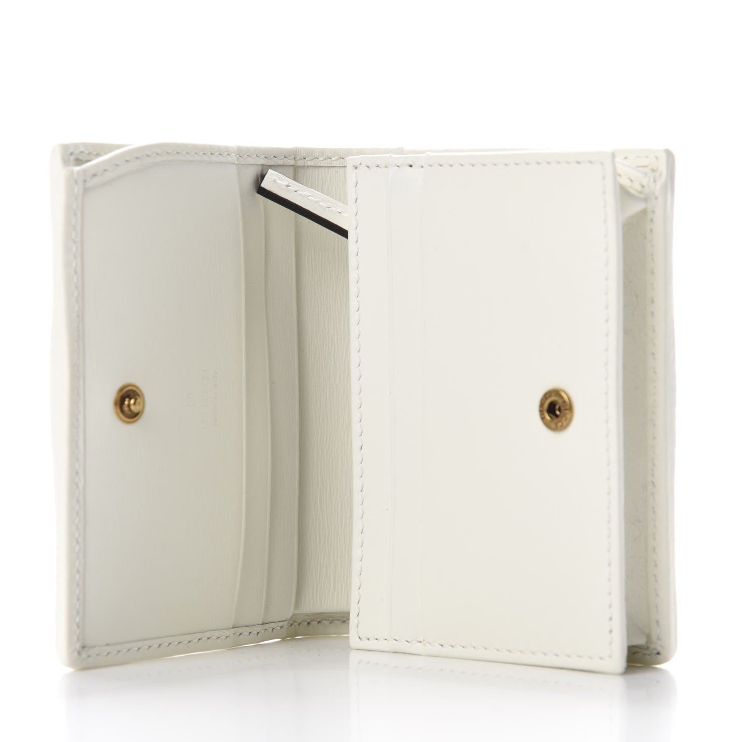 Gucci Calfskin Web Trapuntata GG Card Case Wallet Off White 5 of 8