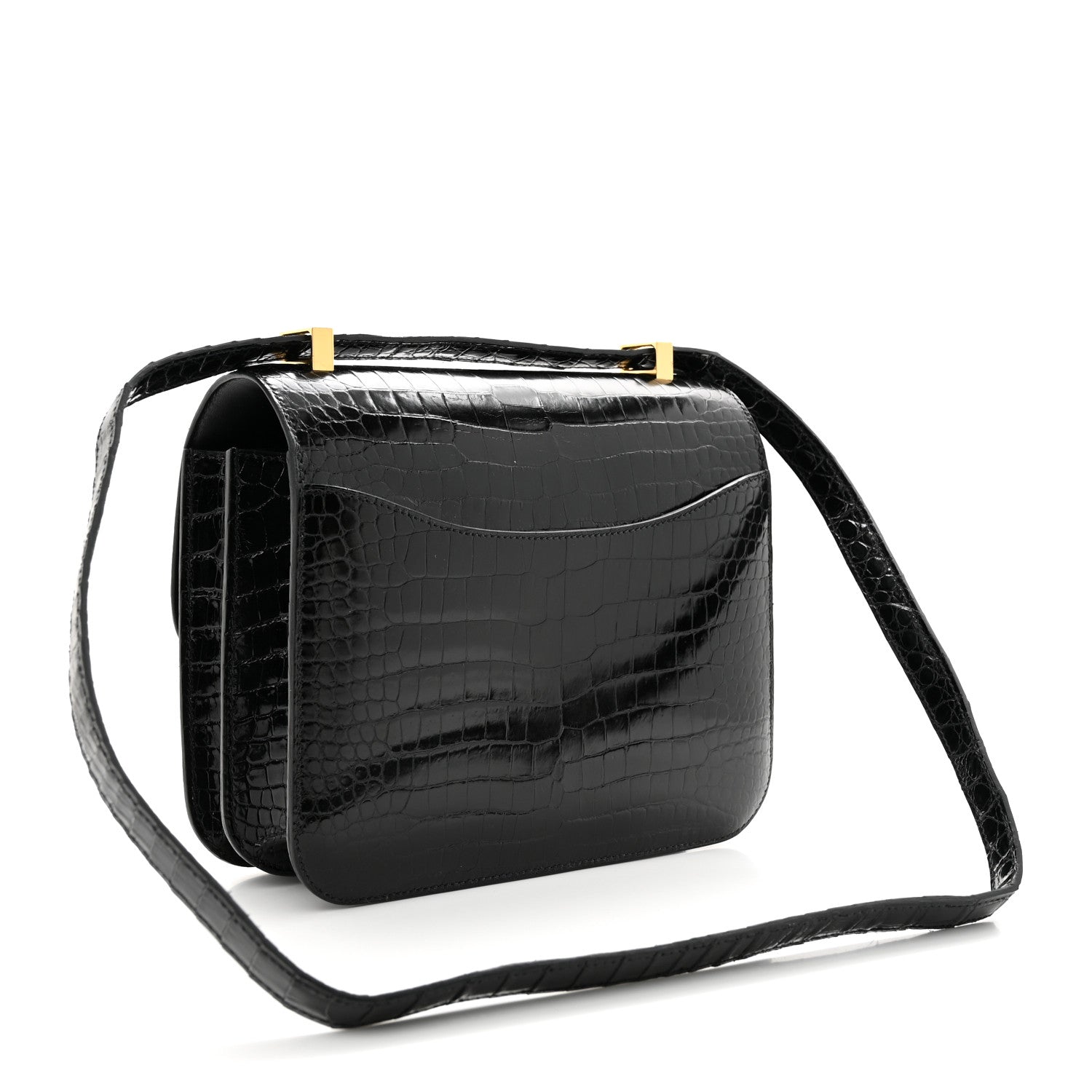 Hermes Shiny Porosus Crocodile Constance 24 Black 4 of 12