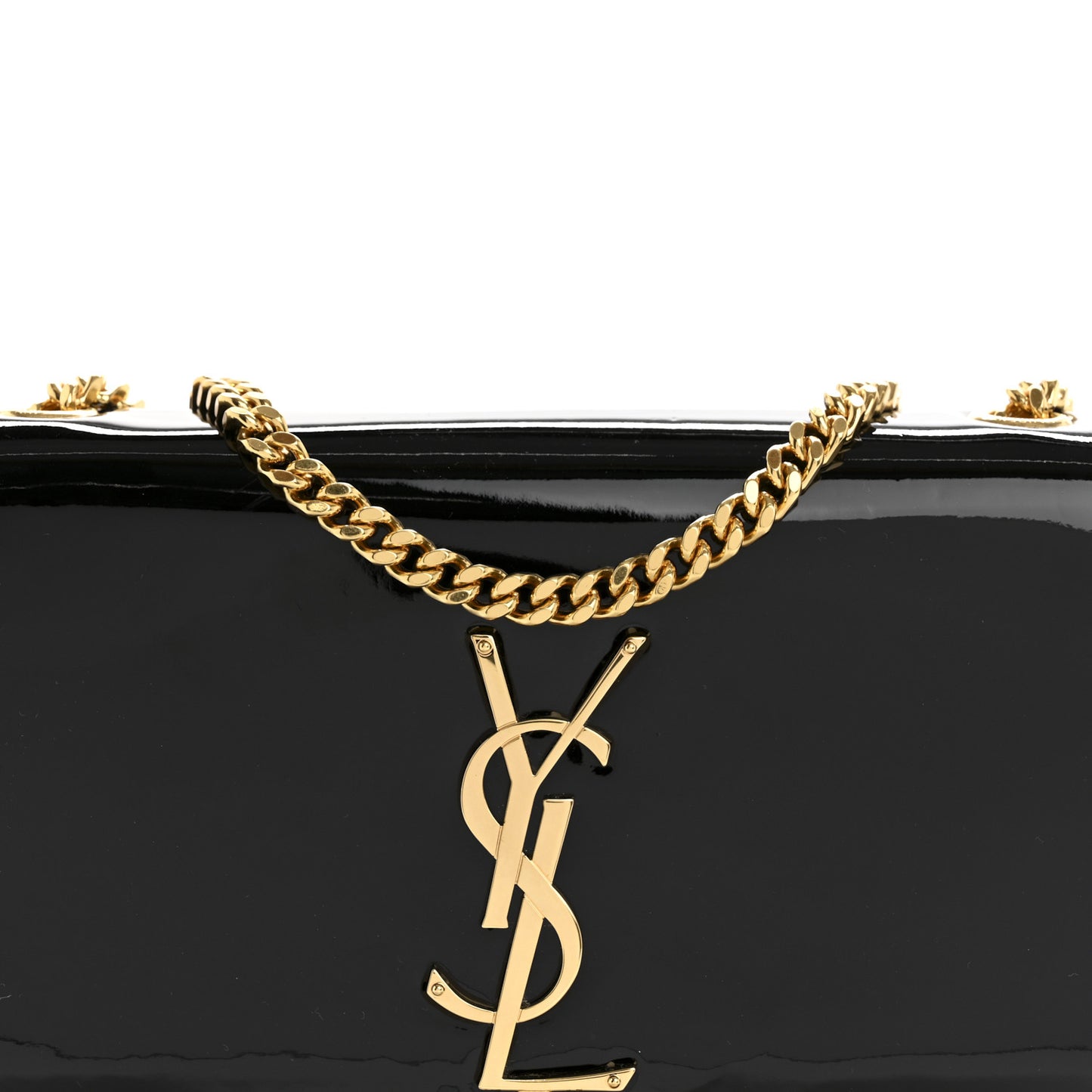 Patent Small Classic Monogram Kate Tassel Satchel Black