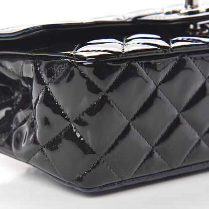 Chanel Patent Calfskin Quilted Mini Rectangular Flap Navy Blue Black 9 of 10