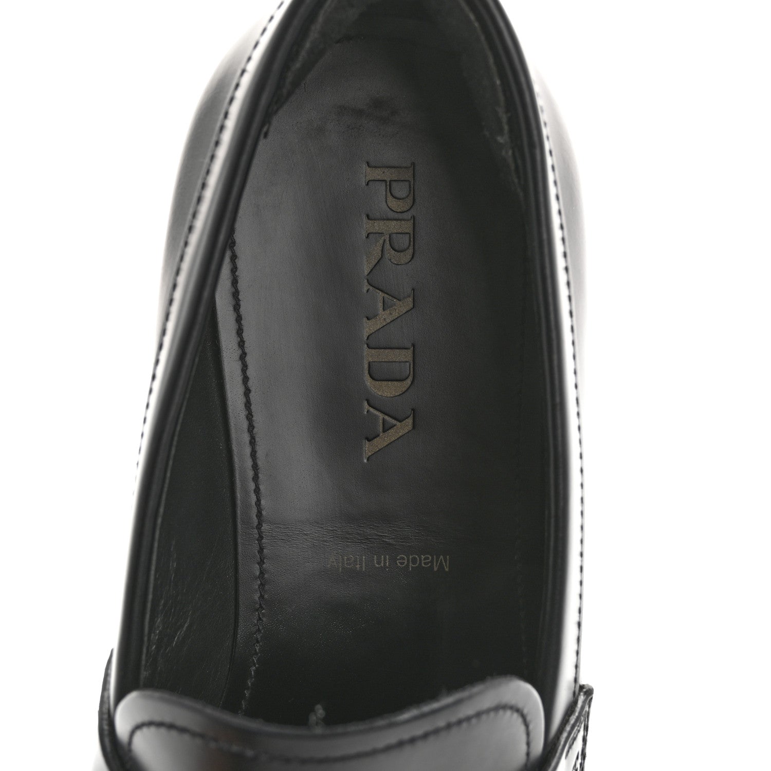 Prada Spazzolato Triangle Logo 50mm Loafers 8 Black 7 of 11