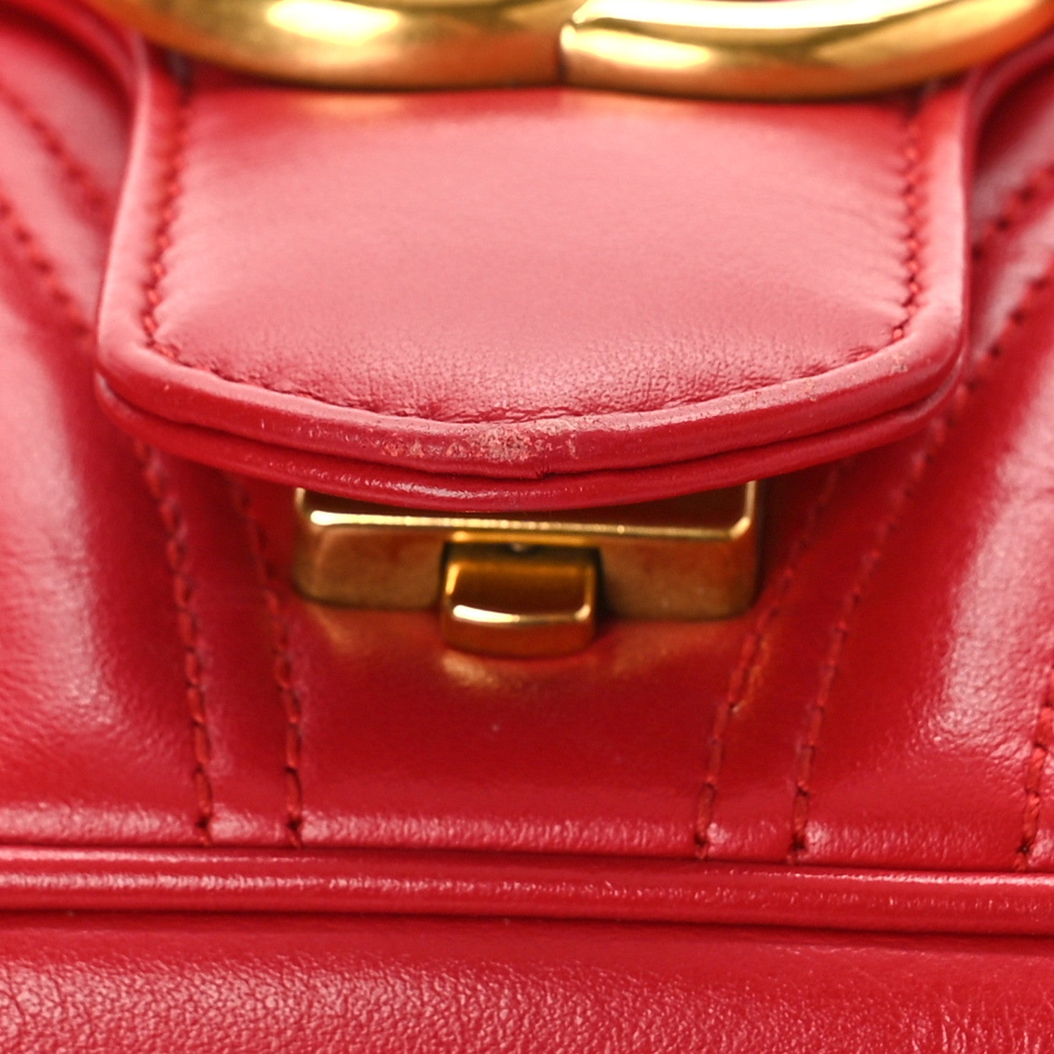 Gucci Calfskin Matelasse Small GG Marmont Shoulder Bag Hibiscus Red 9 of 10