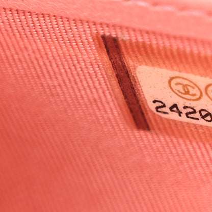 Chanel Lambskin Quilted Twist Lock CC Zip Around Wallet Pink 8 of 14