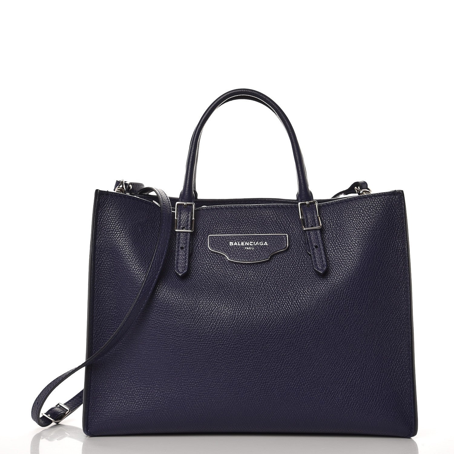 Balenciaga Grained Calfskin Papier A6 Zip Around Tote Bleu Indigo 4 of 10
