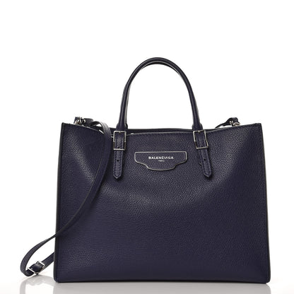 Balenciaga Grained Calfskin Papier A6 Zip Around Tote Bleu Indigo 4 of 10