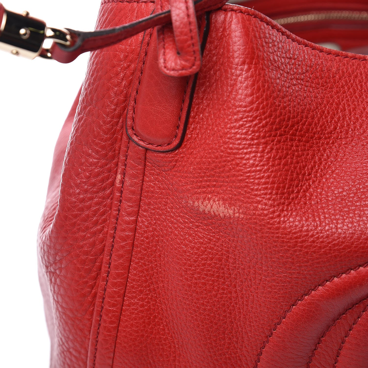 Gucci Pebbled Calfskin Medium Soho Shoulder Bag Tabasco Red 16 of 18