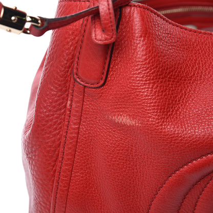 Gucci Pebbled Calfskin Medium Soho Shoulder Bag Tabasco Red 16 of 18