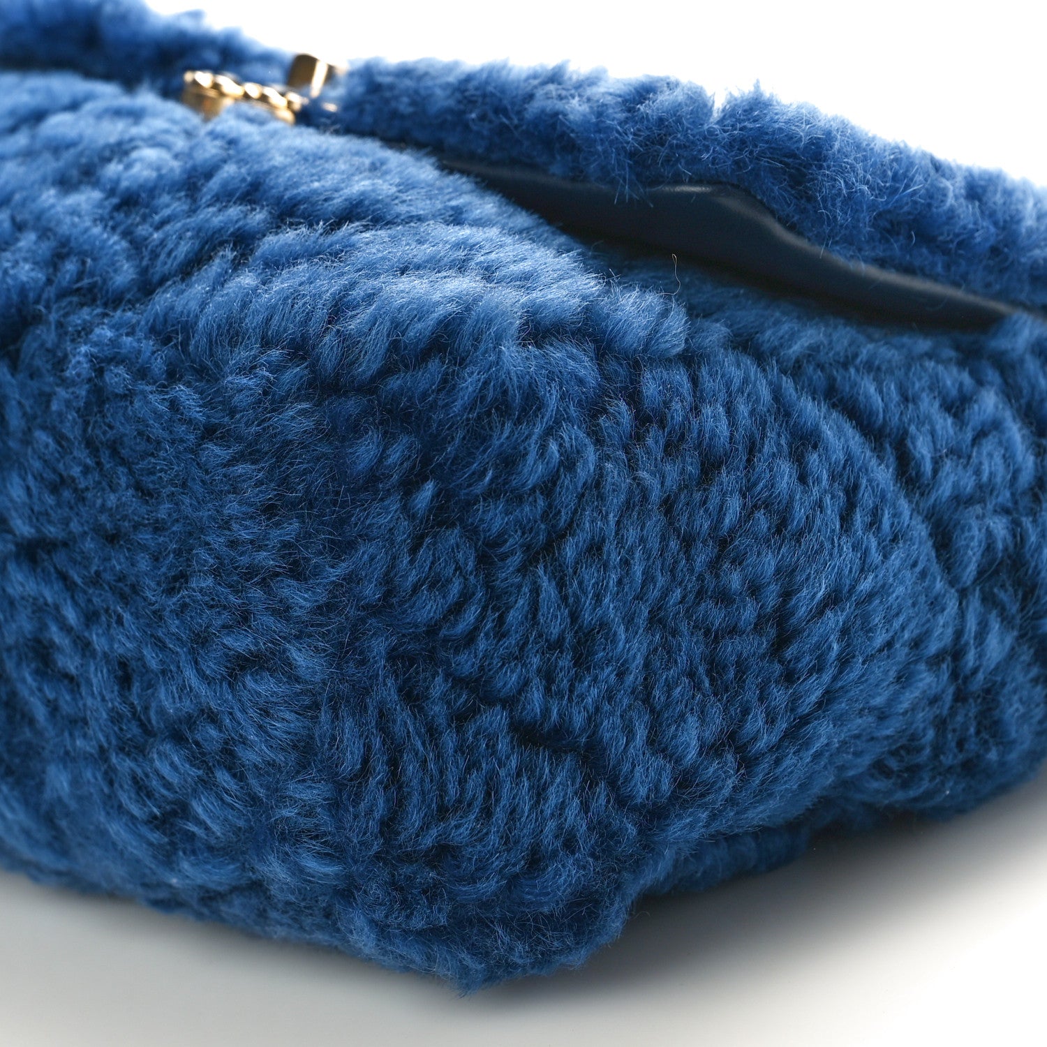 Chanel Shearling Sheepskin Medium Chanel 19 Flap Blue 9 of 10