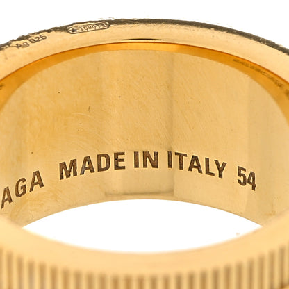 Balenciaga Gold Plated Sterling Silver Logo Band Ring 54 7 Yellow Gold 5 of 5