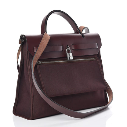 Hermes Vache Hunter Toile Officier Herbag Zip 31 PM Prune 4 of 13