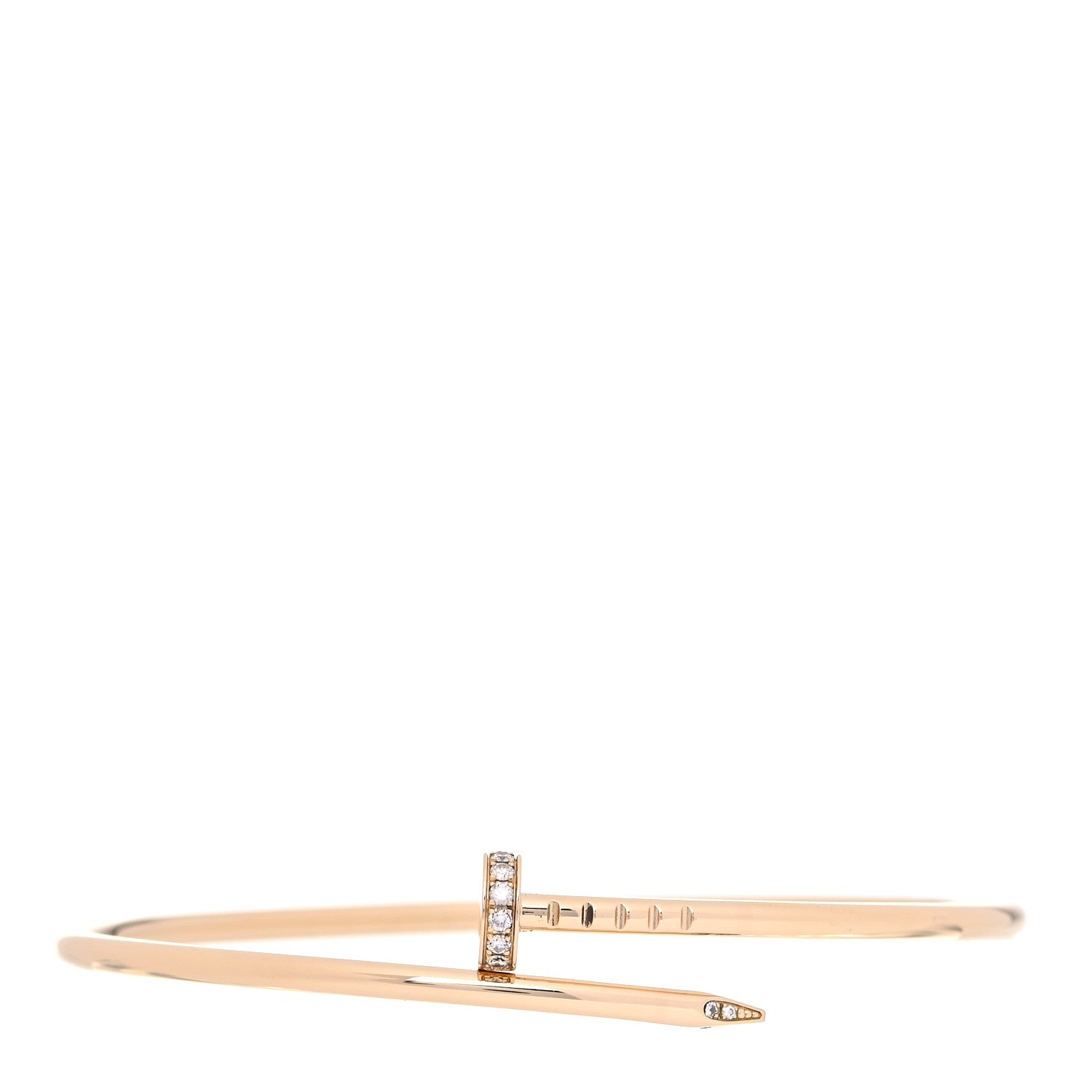 Cartier 18K Yellow Gold Diamond Small Juste Un Clou Bracelet 17 1 of 7