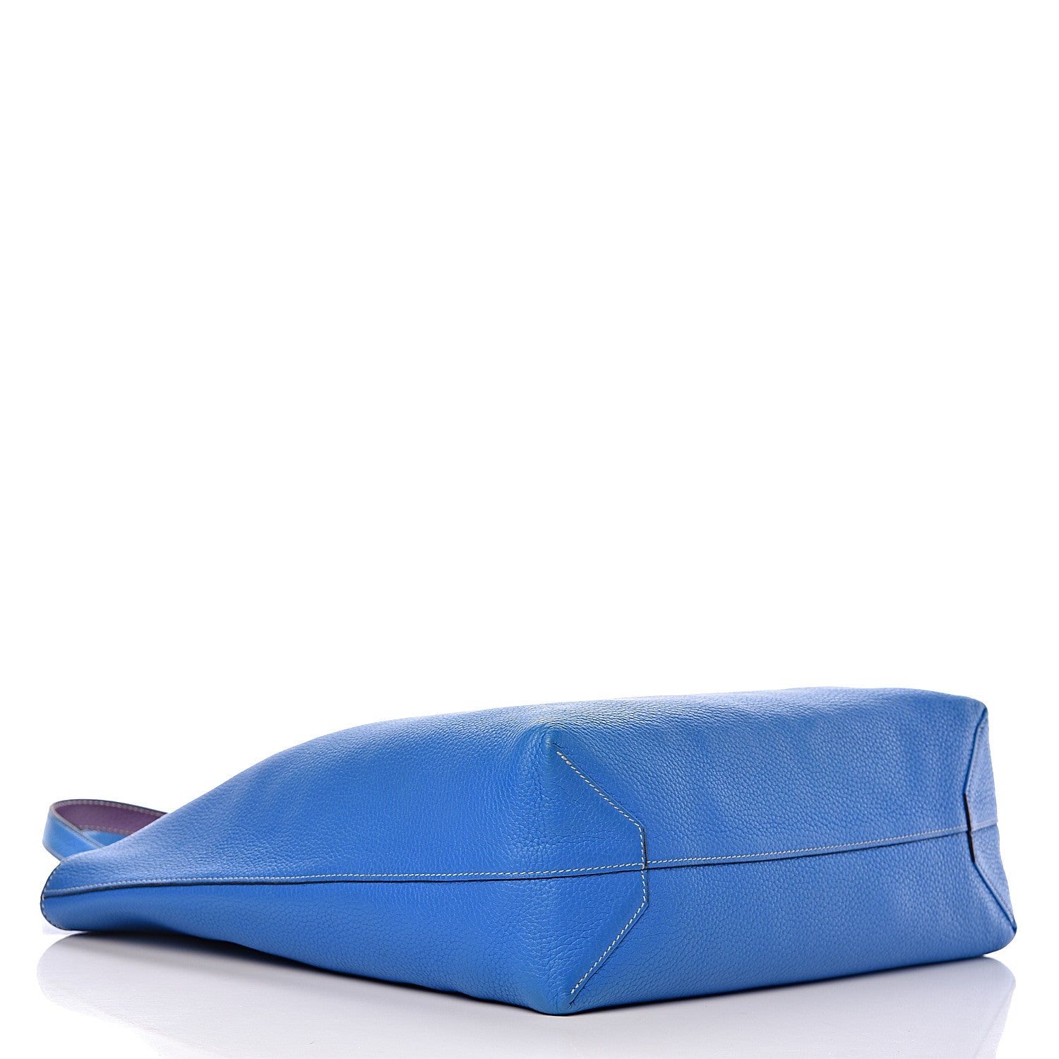 Hermes Taurillon Clemence Double Sens 45 Reversible Tote Bleu Zanzibar Ultraviolet 7 of 17