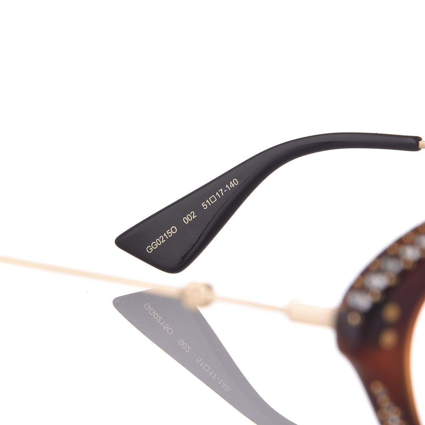Crystal Cat Eye Glasses GG0215O Havana