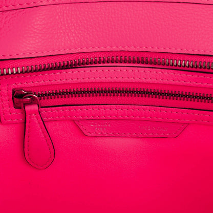 Celine Drummed Calfskin Micro Luggage Fluo Pink 7 of 8