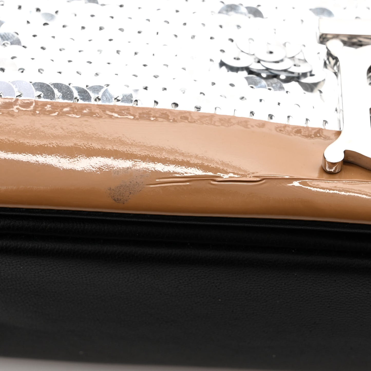 Patent Sequin Embellished Small TB Lola Bag Black