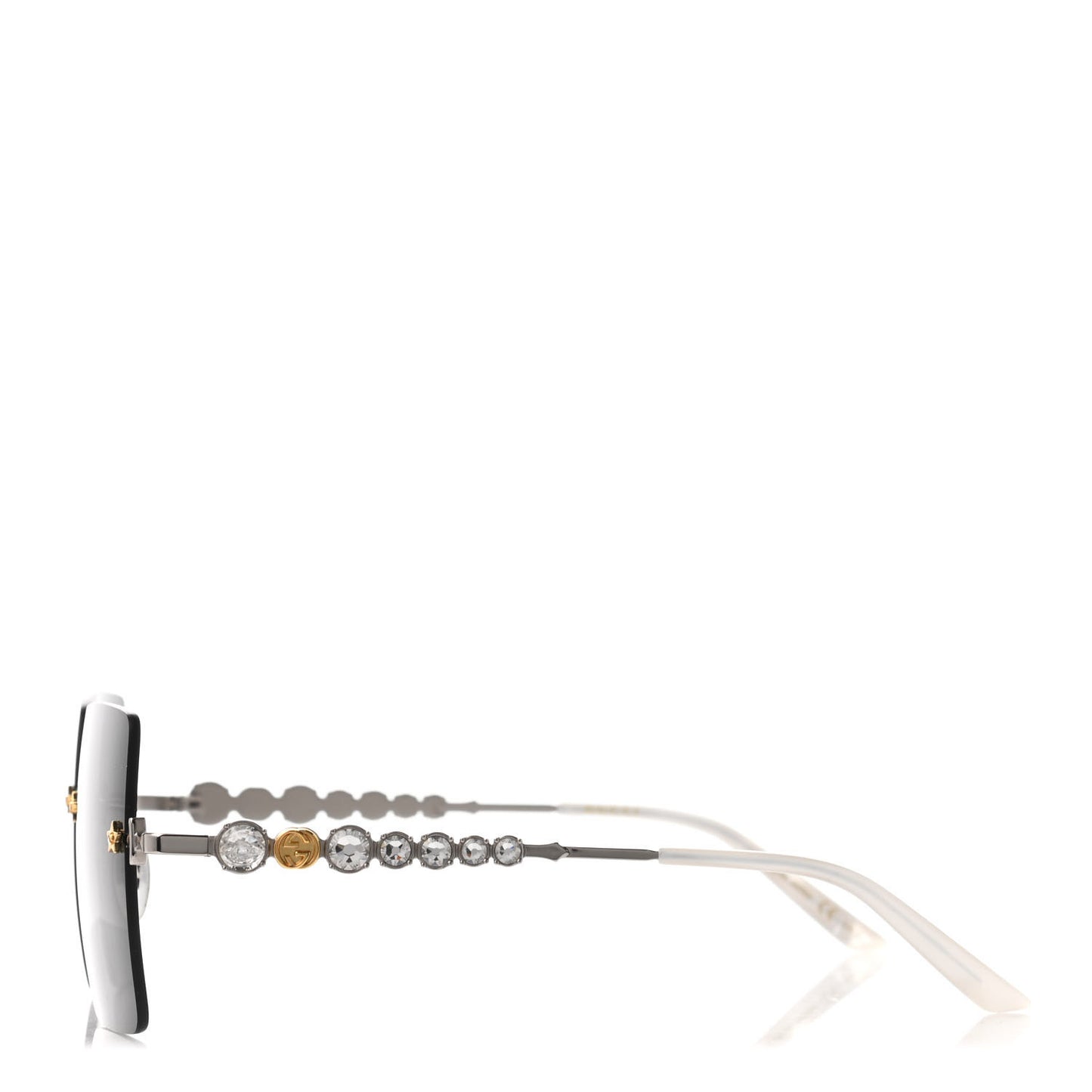 Crystal Metal Sunglasses GG0644S Gold Silver