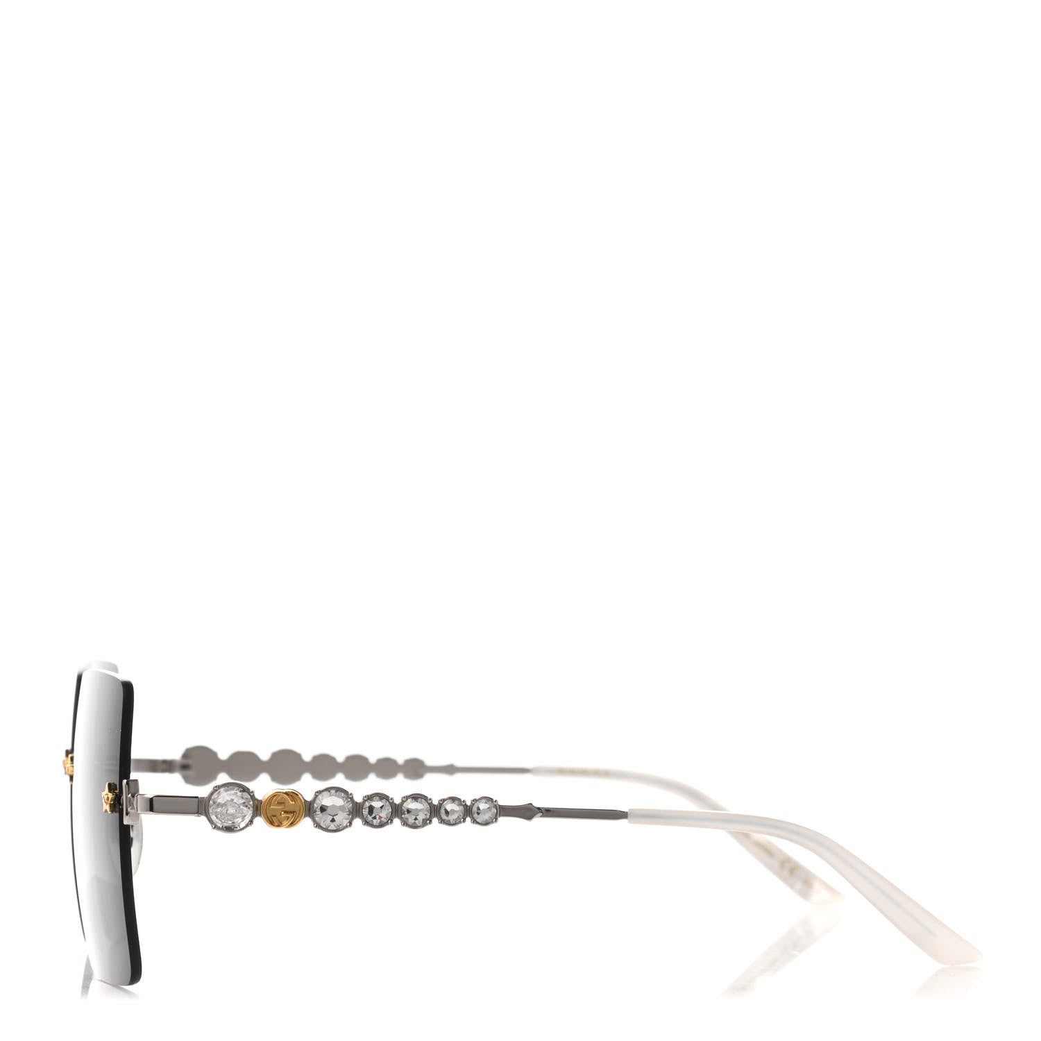 Gucci Crystal Metal Sunglasses GG0644S Gold Silver 2 of 4