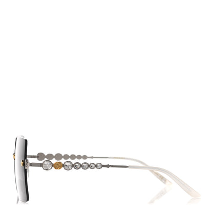 Gucci Crystal Metal Sunglasses GG0644S Gold Silver 2 of 4