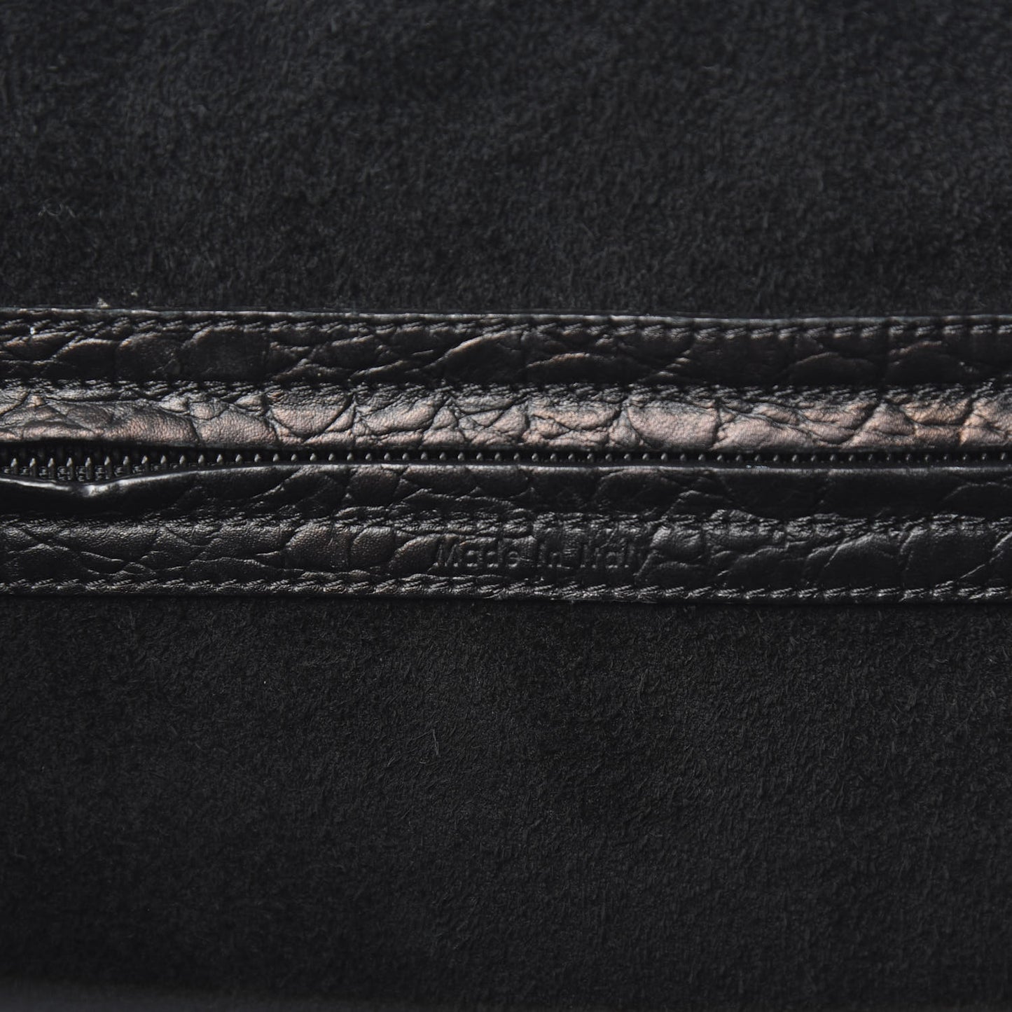 Crocodile Embossed Calfskin Large Phantom Luggage Black