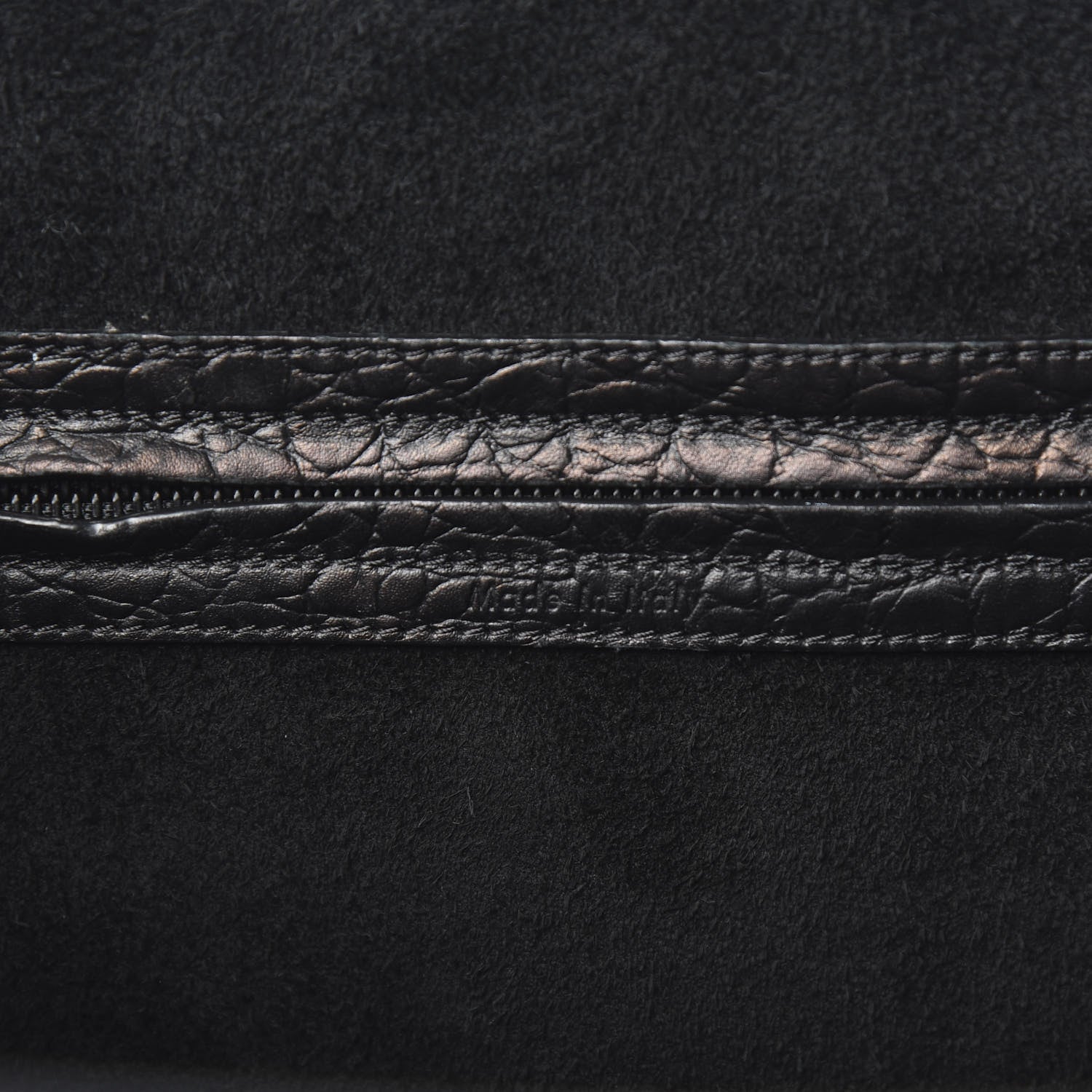 Celine Crocodile Embossed Calfskin Large Phantom Luggage Black 5 of 10