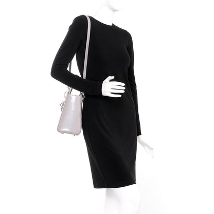 Christian Dior Pearlized Patent Cannage Medium Lady Dior Grey 2 of 7