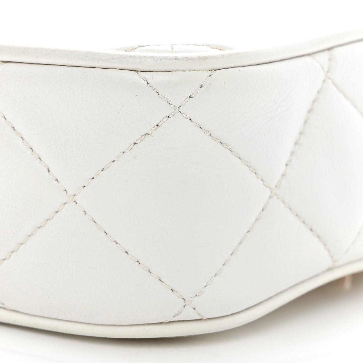 Lambskin Quilted Tassel Camera Bag White