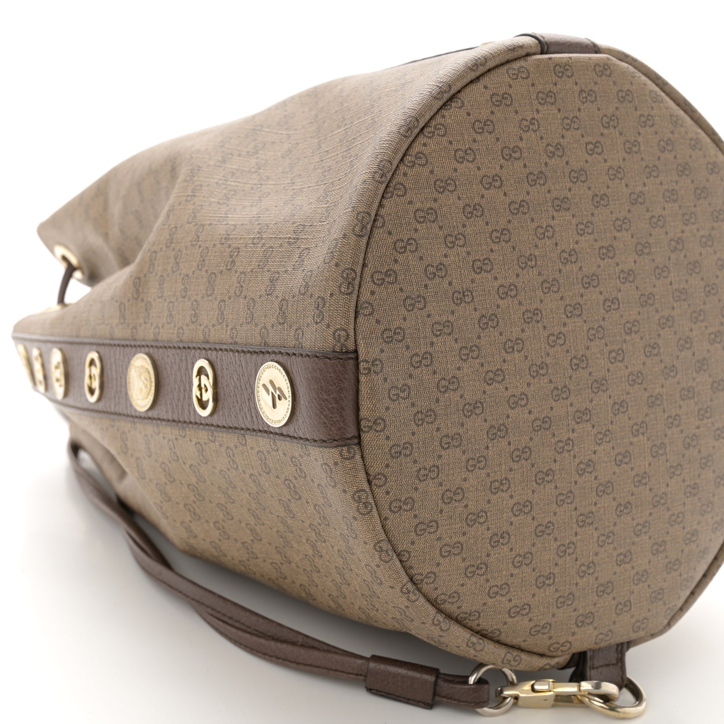 GG Supreme Monogram Drawstring Bucket Backpack Beige New Acero Crop