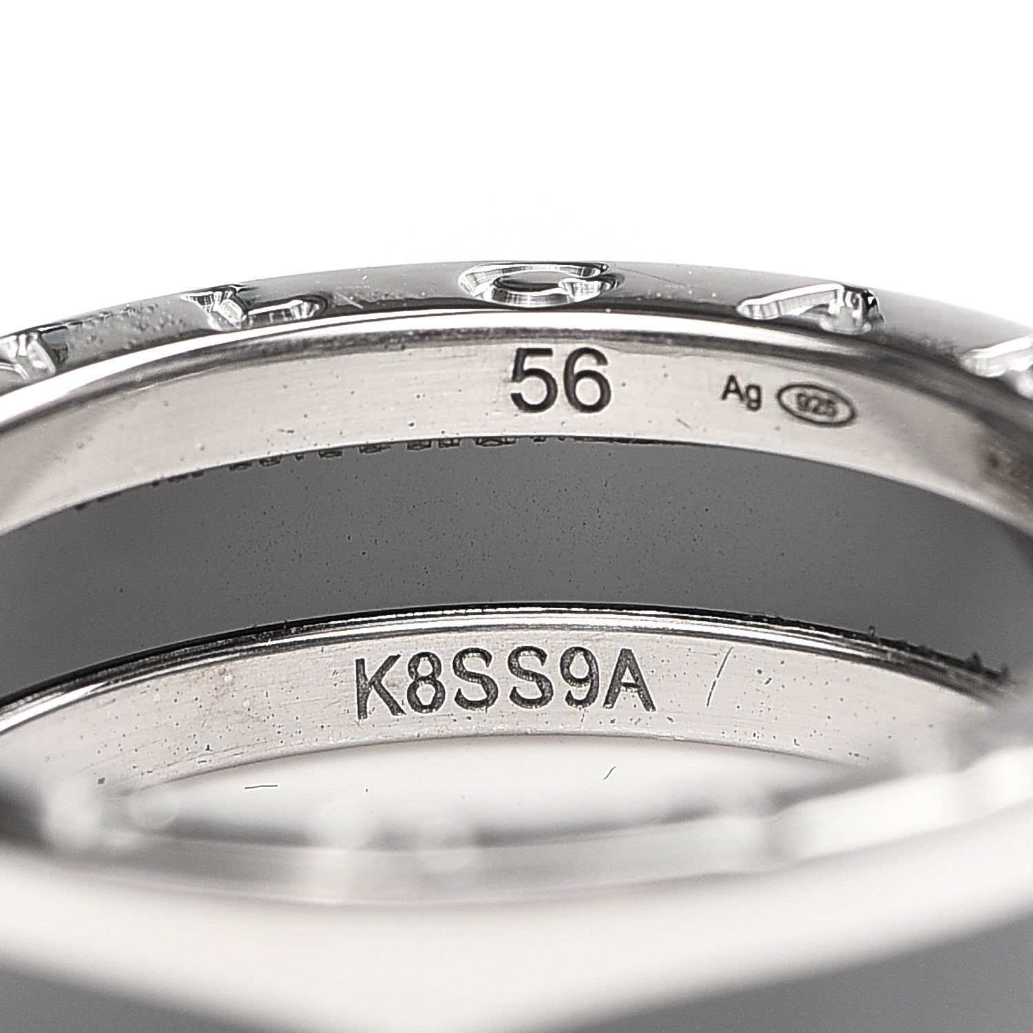 Bulgari Sterling Silver Ceramic Save The Children One-Band Ring 56 7.5 4 of 7